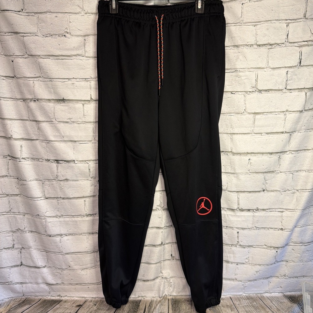 Jordan Pants Mens Medium Black Jogger Elastic Waist Drawstring Sweatpants